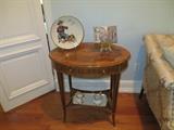 INVENTORY 36..OVAL INLAID TABLE BY BAKER