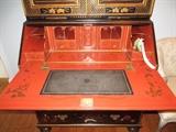 MAITLAND SMITH MAGNIFICENT QUEEN ANNE/WILLIAM AND MARY STYLE SECRETARY RED AND GOLD CHINOISERIE