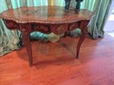 INVENTORY NO 60. ANTIQUE FRENCH CENTER TABLE WITH HEAVY ORMOLU
