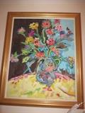 FLORAL OIL PAINTING SIGNED BY SIMPSON