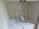 MISC.  GLASS CANDLESTICKS AND STEMS