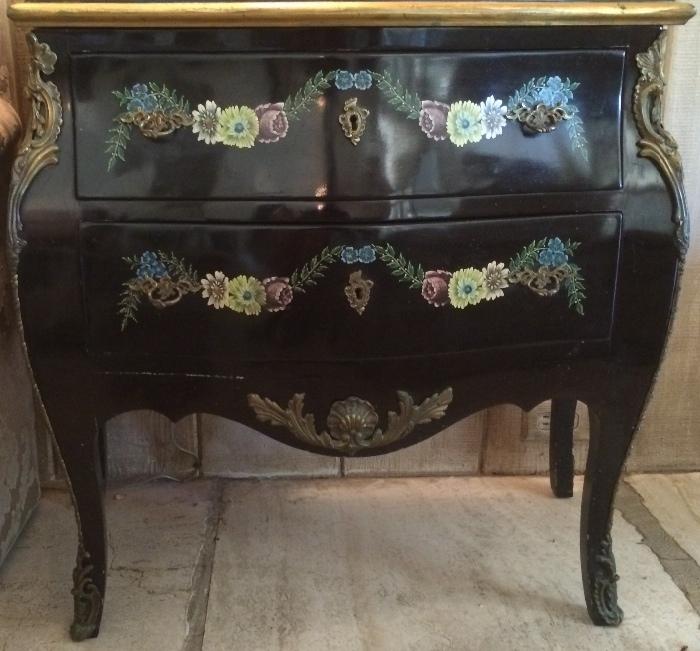 Hand-Painted Bombe Commode
