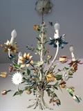 Hand Painted Metal Floral Chandelier