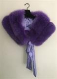 Violet Fur Wrap with Satin Bow