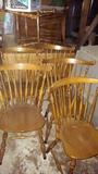 Hard Rock Maple Drop-Leaf Dining Table and 6 Chairs...under a bit of dust now, but in perfect condition.