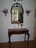 Foyer table and mirror