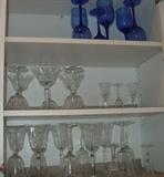 Vintage frosted lace design on stem ware