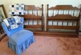 Vintage Handmade quilts and Twin bed frames