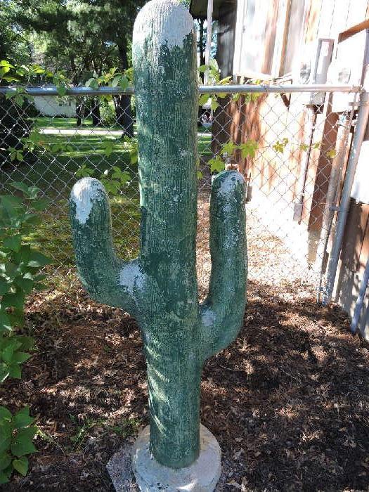 Cement Cactus. Other yard art to be sold.