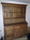 Antique pine step-back cupboard