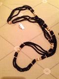 Onyx and 14k beaded necklace