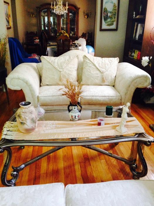 love seat and coffee table