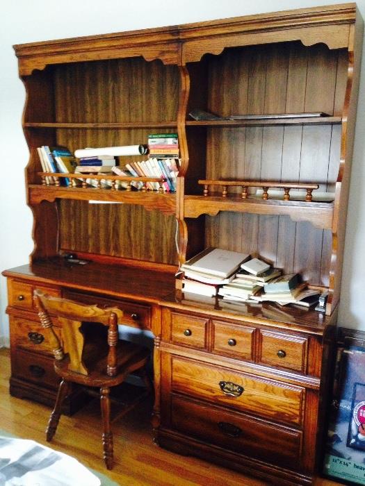desk and dresser with hutch
