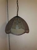 Hanging wicker lamp
