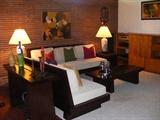 Sitcom "Hida" Sofa & Loveseat. Sofa table. coffee table. Dark Oak, Modern Craftsman influence