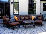 Sunbrella Fabric Patio Set with coffee table. 6 pieces
