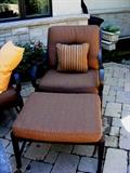 Patio set chair and ottoman