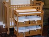 Current Baby Crib.(sides do not drop) with matching changing table with baskets and mattress