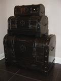 set of three decorative trunks