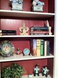                         books, figurines, and decor