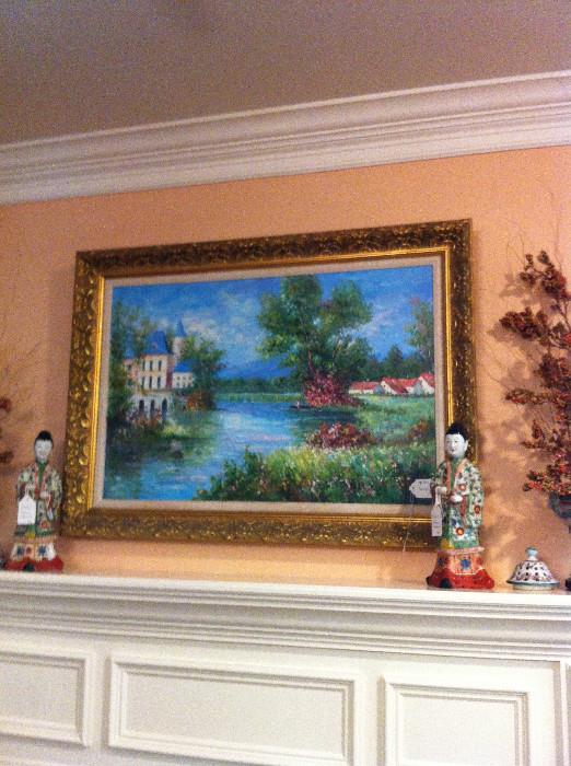                   framed oil painting; other Asian decor