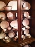 China cabinet with large selection of Bavarian china