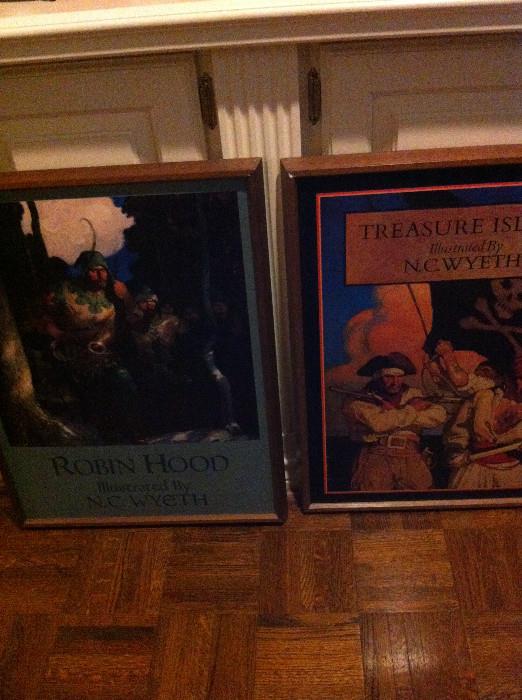 "Robin Hood" and "Treasure Island" - framed posters