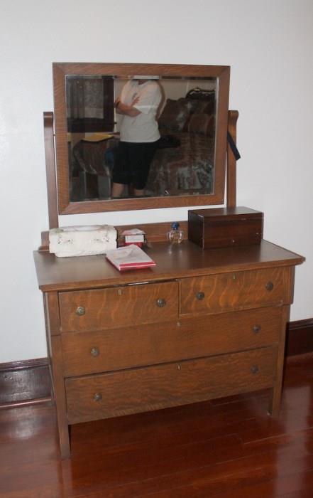 Antique Oak Dresser with Mirror