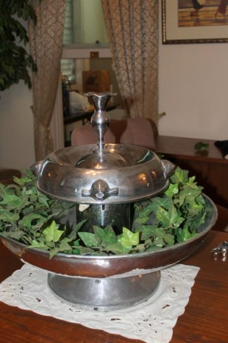 One of two Handmade Beverage Fountains from World War II Era Made by Home Owners Father who was a silversmith and Worked for a Naval Gun Factory in DC.....Since metals were not supposed to be used for that type of thing in World War II the Admiral took one.