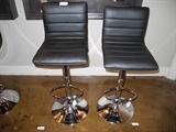 Black Leather Bar Chairs / Stools