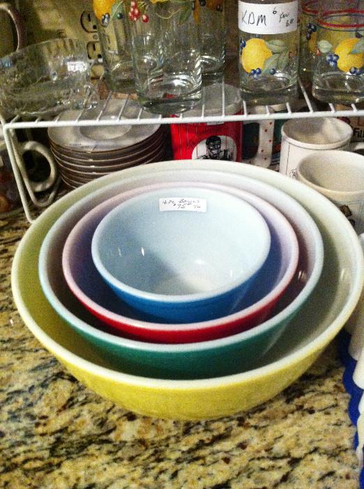                           variety of  vintage bowls