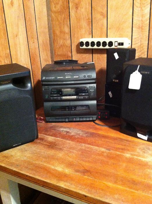                            Sony CD player; speakers