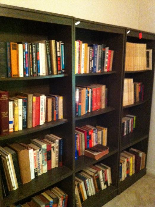              book cases & large variety of books