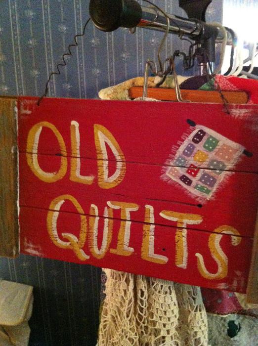                                  "Old Quilts" sign
