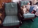 Wood Frame LR Couch and Chairs