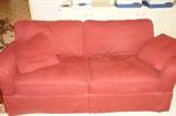 Two cushion upholstered sofa