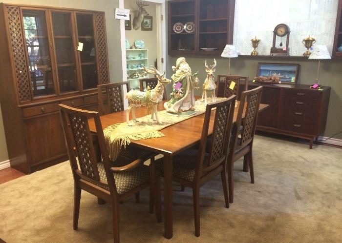Mid-century dining set and china cabinet. 