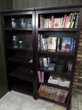 BOOK SHELVES - GOOD QUALITY DARK WOOD COLOR 28" X 71 &1/2
