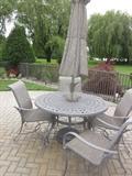 Patio table and chairs, Carter Grandle Patio set with umbrella