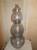 Tall Etched Nesting 3 Glass & Top Container - 30"tall