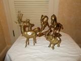 Sampling of 5 Larger Brass Animals