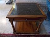 End/Lamp table with 1 shelf below - "Marble" insert on top!!!!
