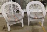 White wicker chairs 