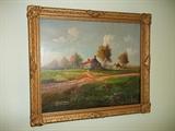 Warland signed landscape, large and beautiful original oil painting.