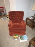burnt sienna living room chair
