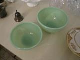 Two old Fire King Jadite bowls