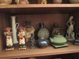 One of many shelves lined with small treasures from  extensive world travels by a discerning collector!  Great early holiday shopping $1; $5, $7, and up . . . . .