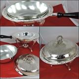 Silverplate serving dish-several pieces.