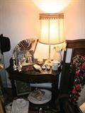 Pair of Marble Top End/ Bedside Tables, Pair of Crystal Lamps, Great Collectables
