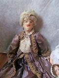 Unusual cloth bed doll with elaborate outfit, most likely a one of a kind doll